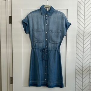 Cloth & Stone Blue Polo Collar Mini Dress